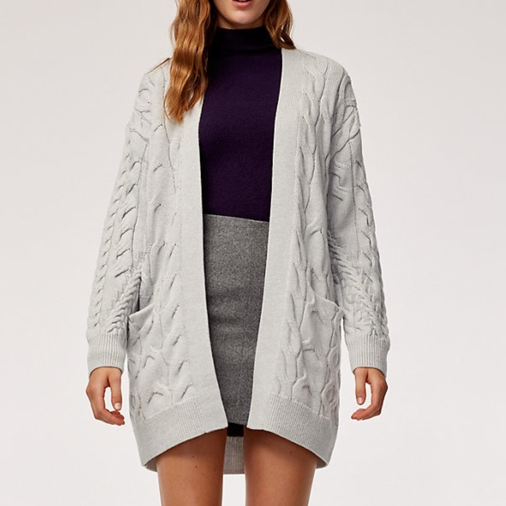 Aritzia Wilfred Charlisa Cardigan - Heather Birch
